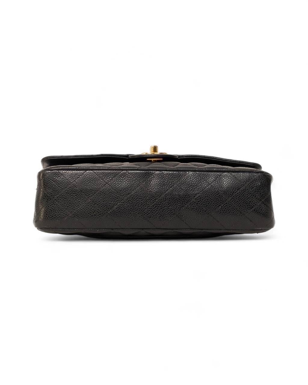 Borsa a Tracolla Chanel Timeless Double rabat 2.55 Caviar Nera 4