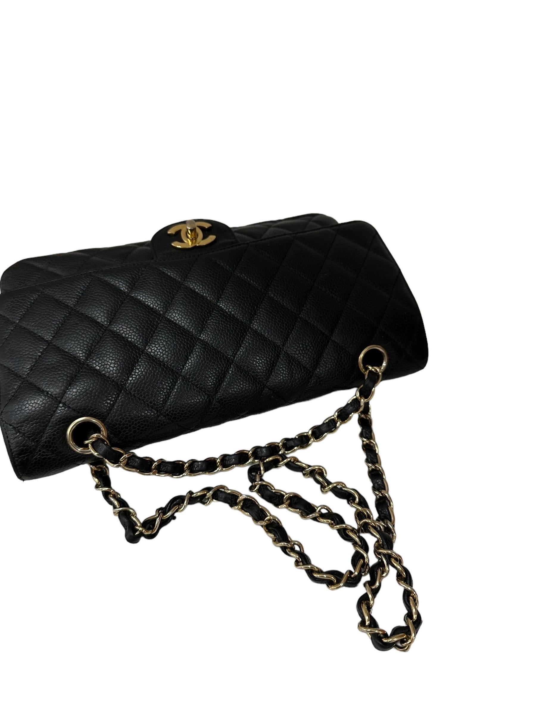 Borsa A Tracolla Chanel Timeless Double Flap Classic Caviar Nera 2006-2008 For Sale 3