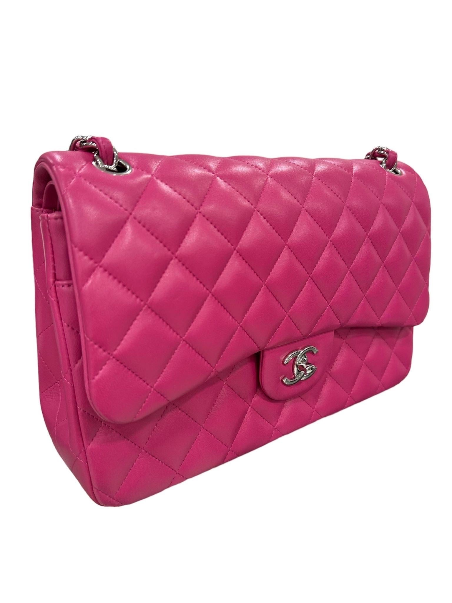 Borsa A Tracolla Chanel Timeless Double Flap Jumbo Fuchsia 2014