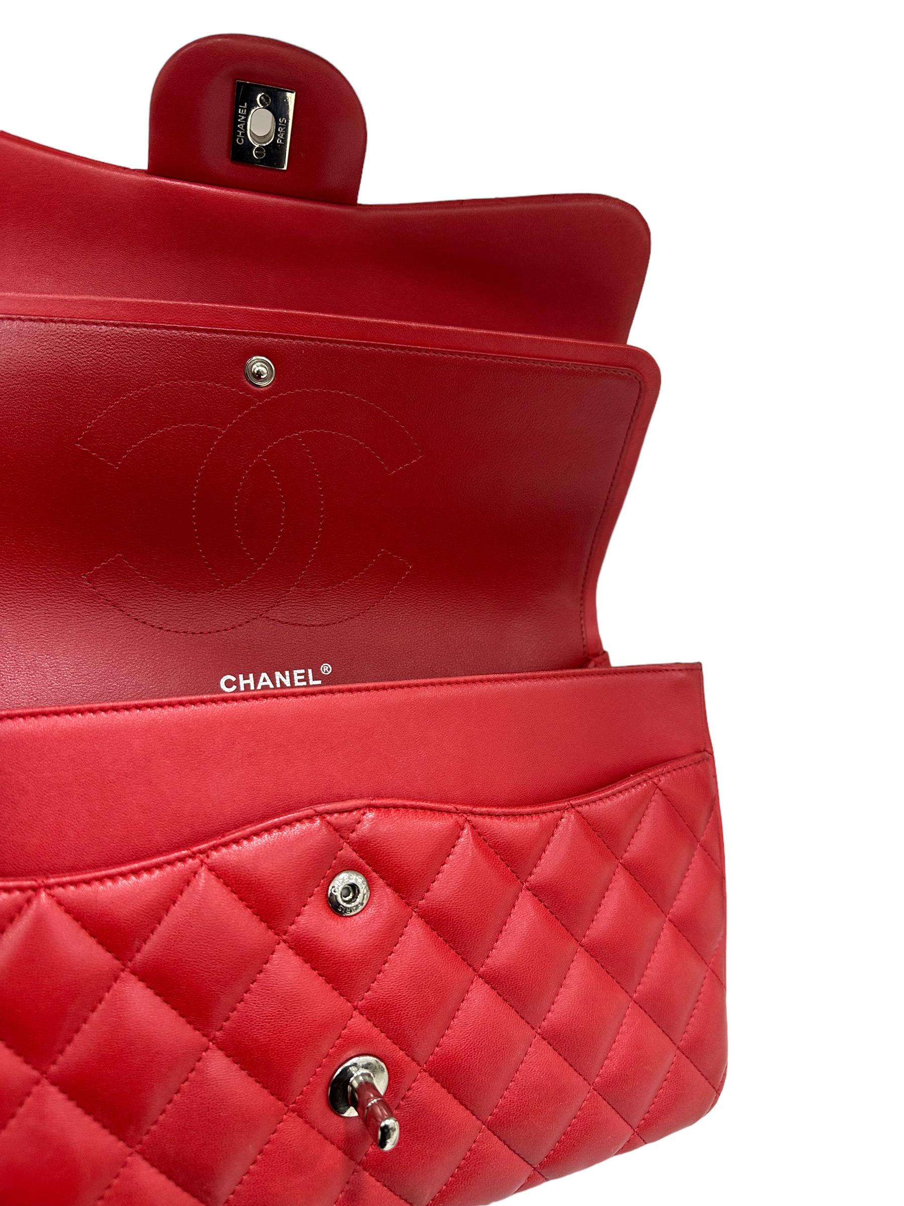 Borsa A Tracolla Chanel Timeless Jumbo Rossa 2013/2014 en vente 6