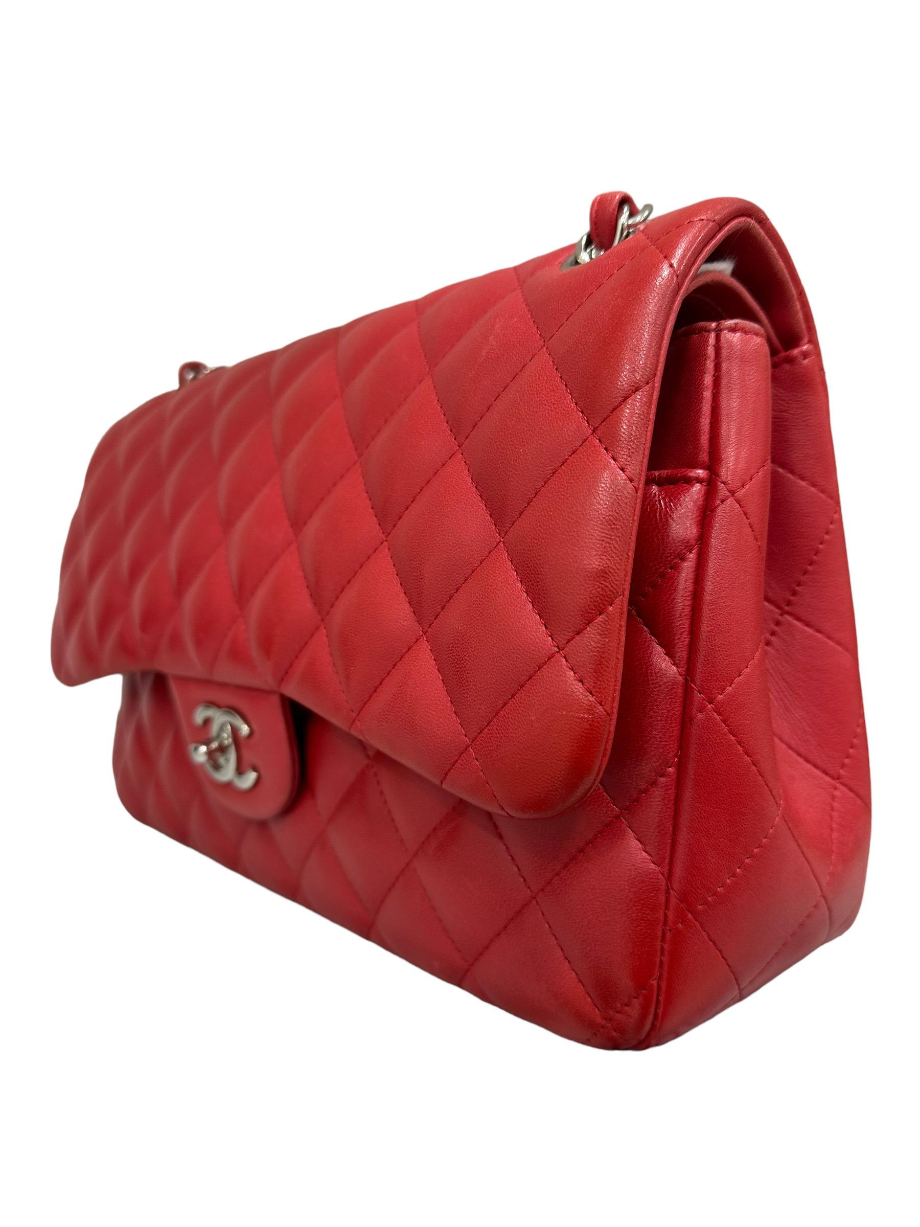 Rouge Borsa A Tracolla Chanel Timeless Jumbo Rossa 2013/2014 en vente