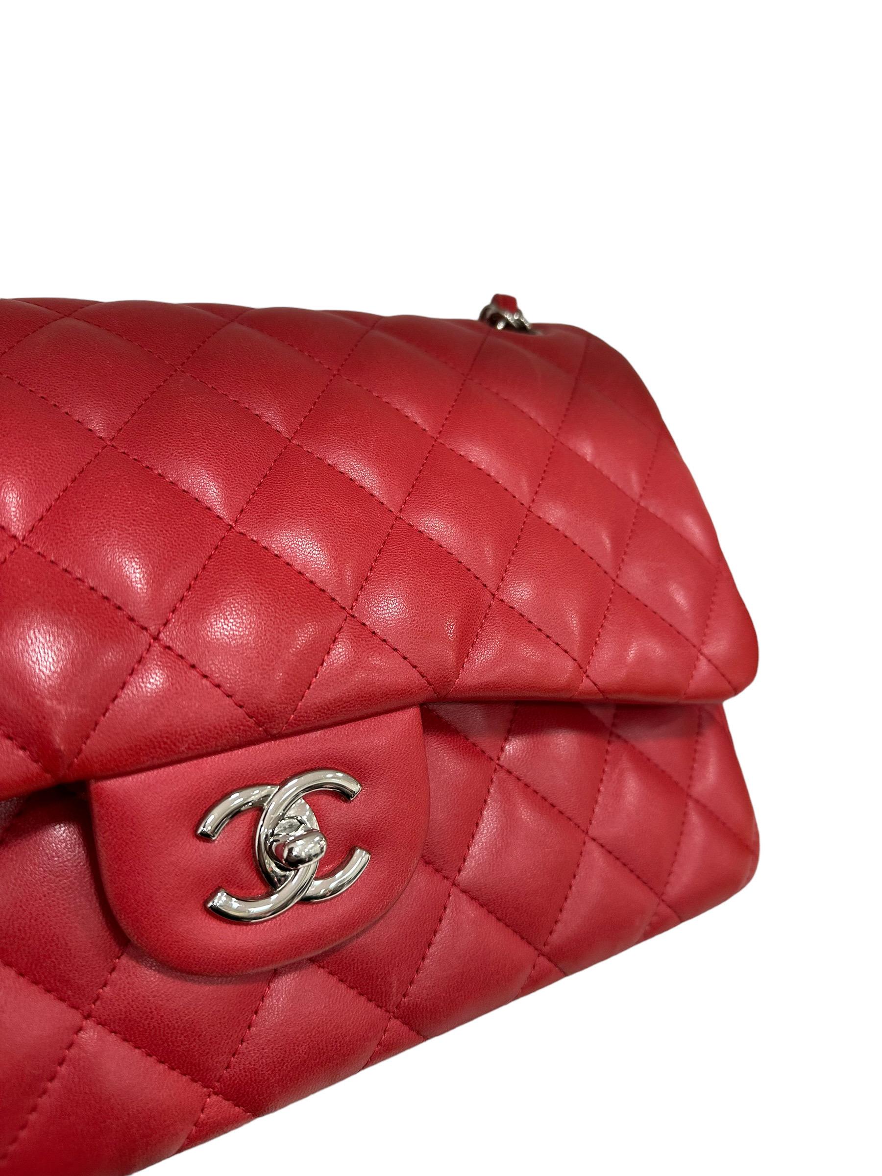 Borsa A Tracolla Chanel Timeless Jumbo Rossa 2013/2014 Damen im Angebot