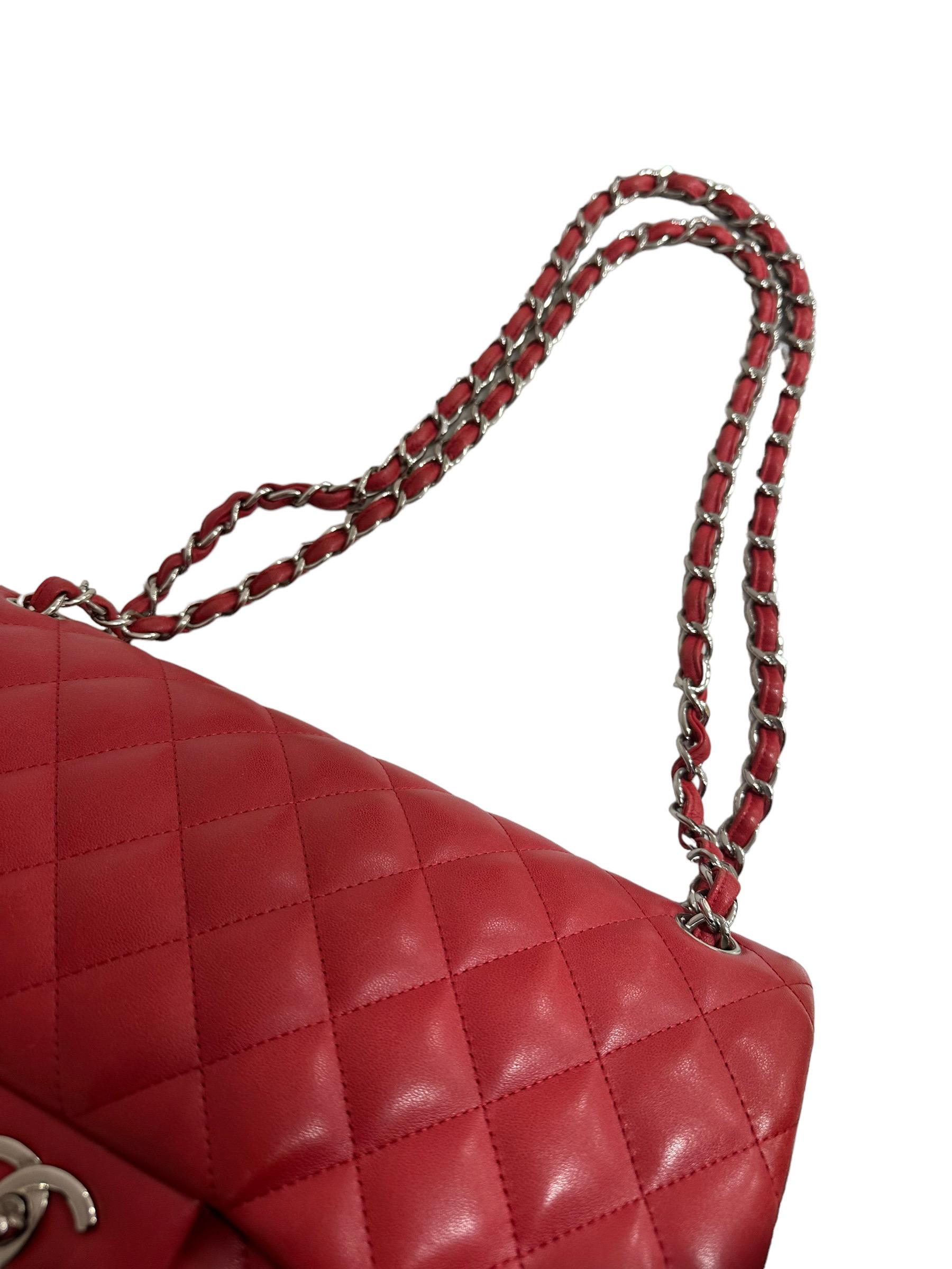 Borsa A Tracolla Chanel Timeless Jumbo Rossa 2013/2014 For Sale 4