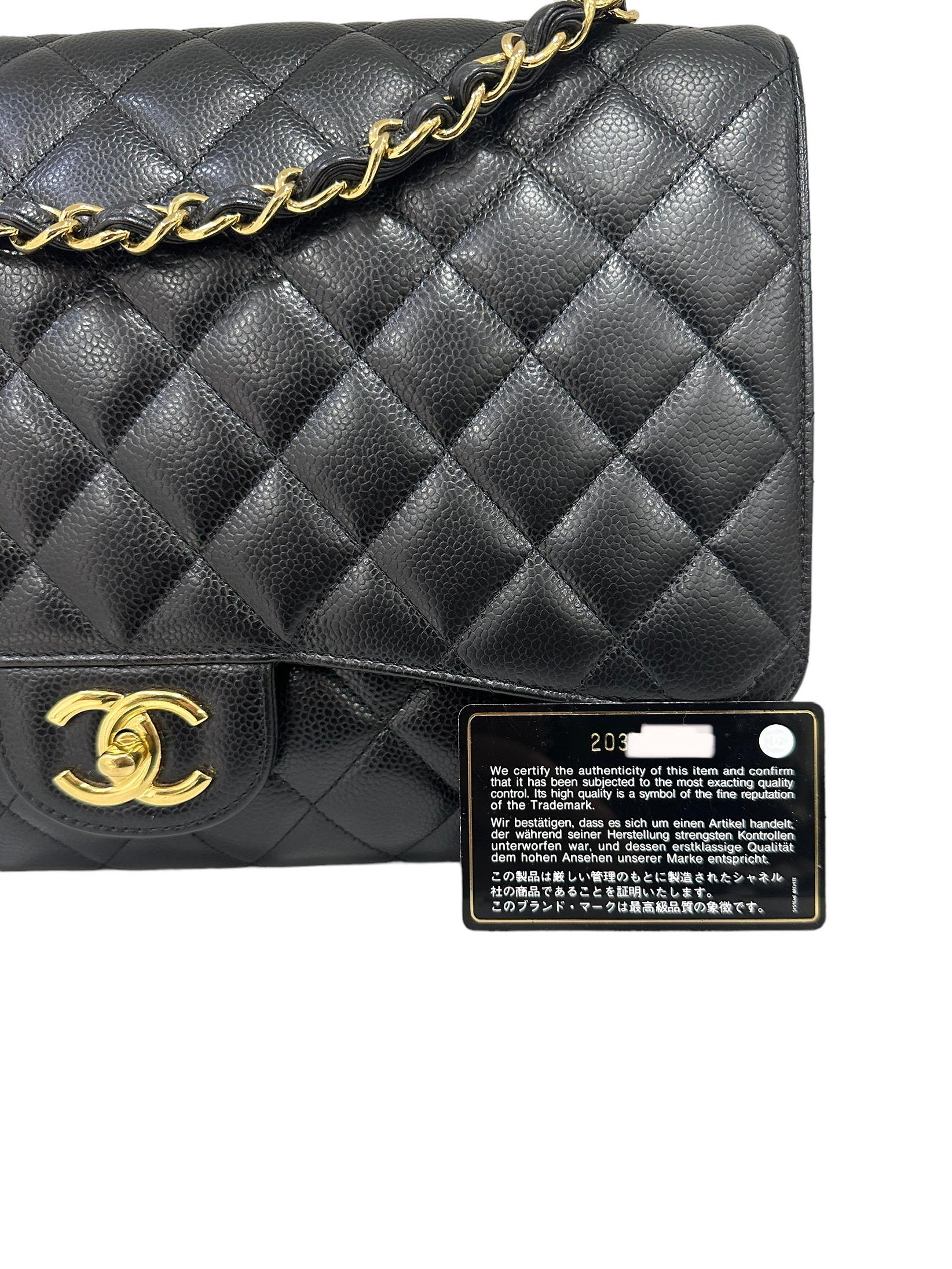 Borsa A Tracolla Chanel Timeless Maxi Jumbo Caviar Nera Oro 2014/2015 For Sale 15
