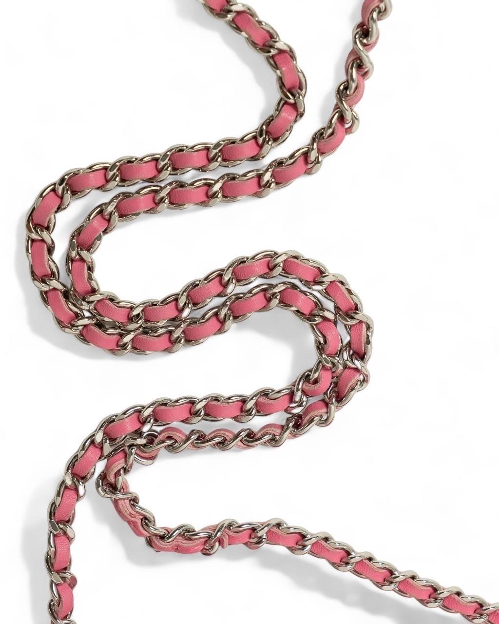 Borsa a Tracolla Chanel Wallet On Chain CC Glitter Rosa 6