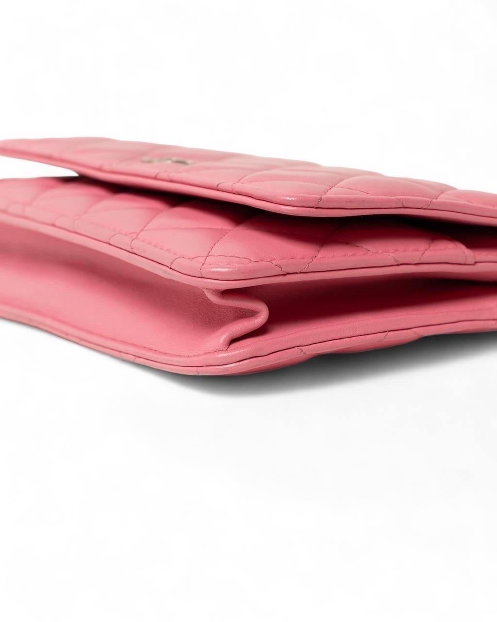 Borsa a Tracolla Chanel Wallet On Chain CC Glitter Rosa 7