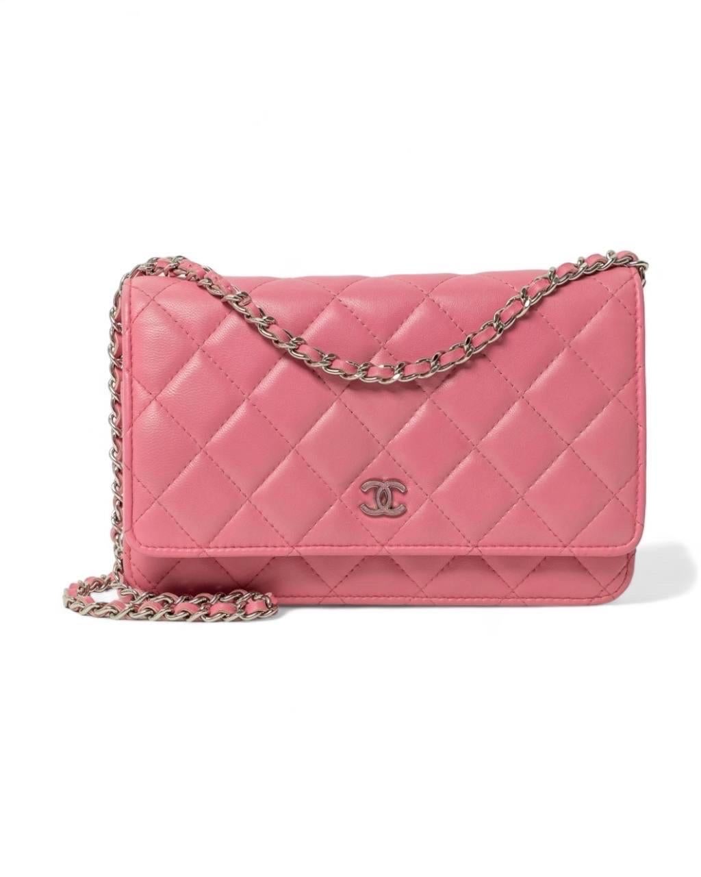Borsa a Tracolla Chanel Wallet On Chain CC Glitter Rosa 9