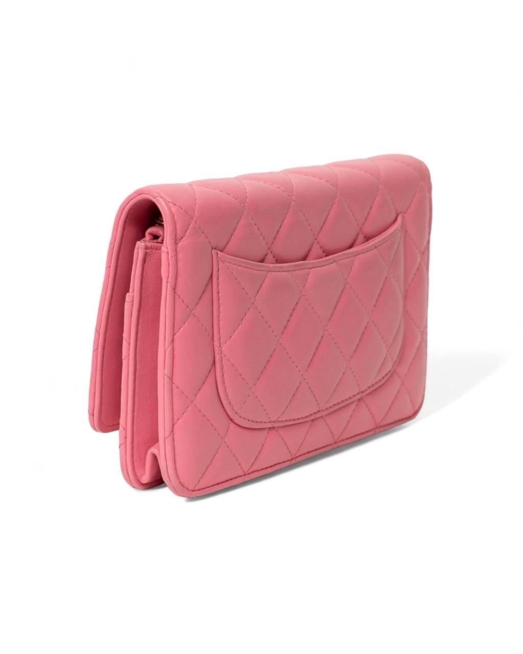 Borsa a Tracolla Chanel Wallet On Chain CC Glitter Rosa 2