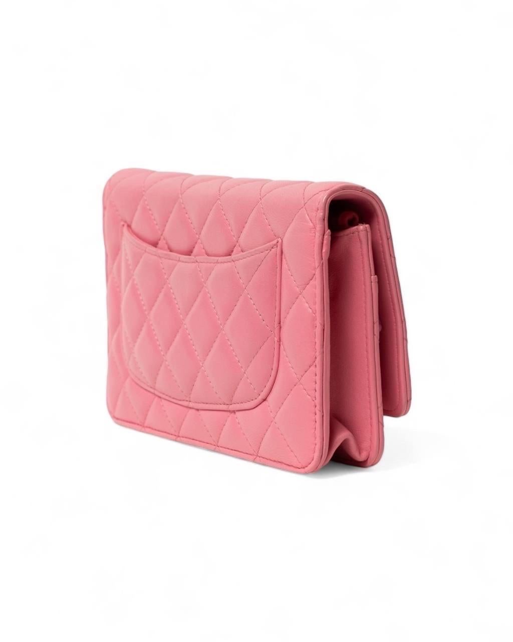 Borsa a Tracolla Chanel Wallet On Chain CC Glitter Rosa 3