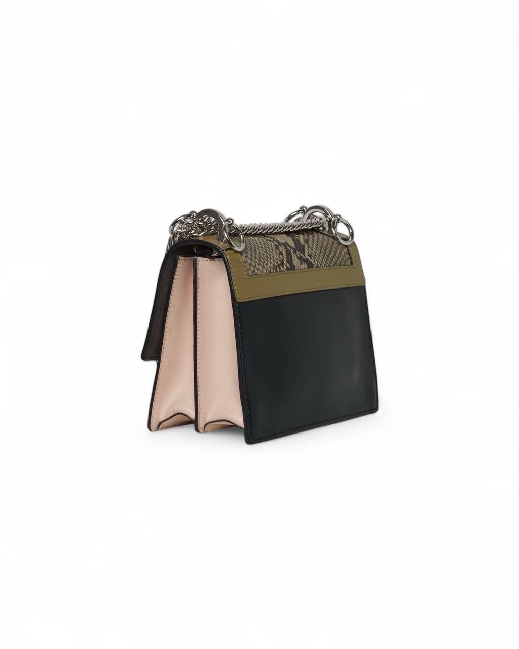 Borsa A Tracolla Fendi Kan I Small Tricolor Nera For Sale 1