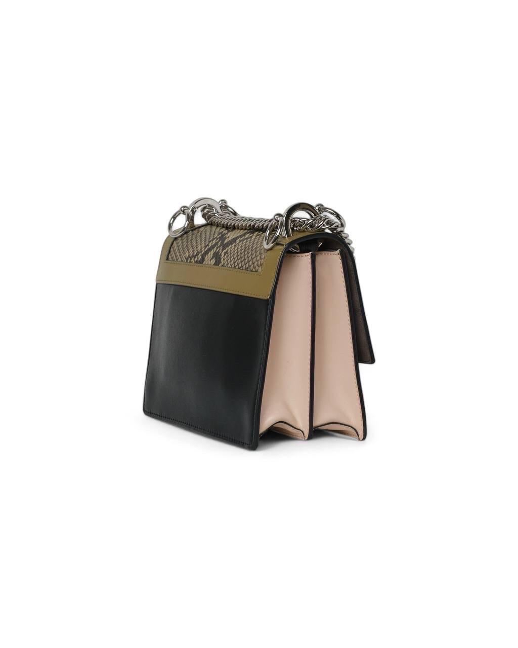 Borsa A Tracolla Fendi Kan I Small Tricolor Nera For Sale 2