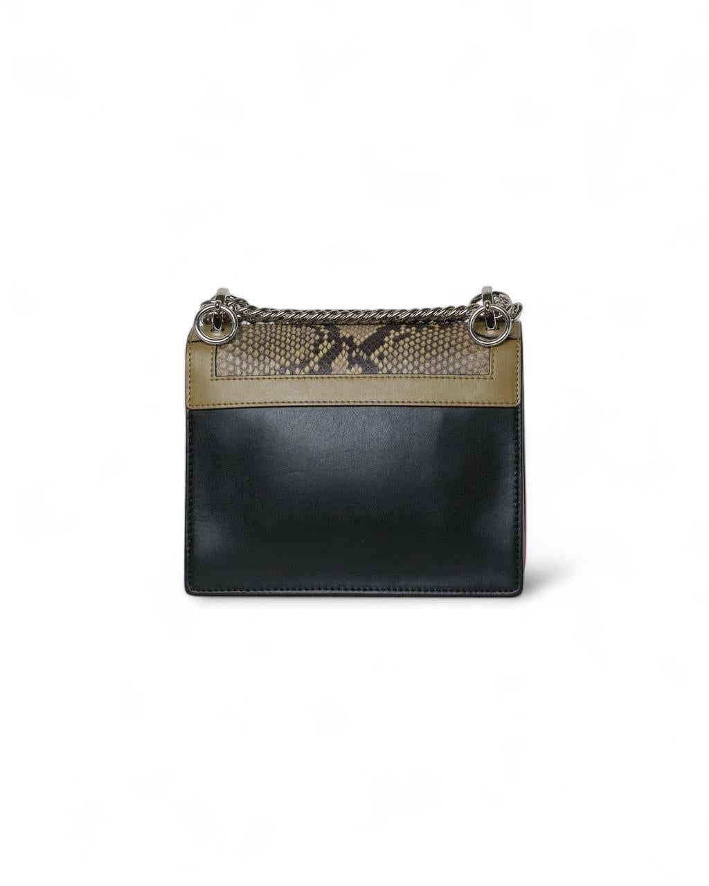 Borsa A Tracolla Fendi Kan I Small Tricolor Nera For Sale 3