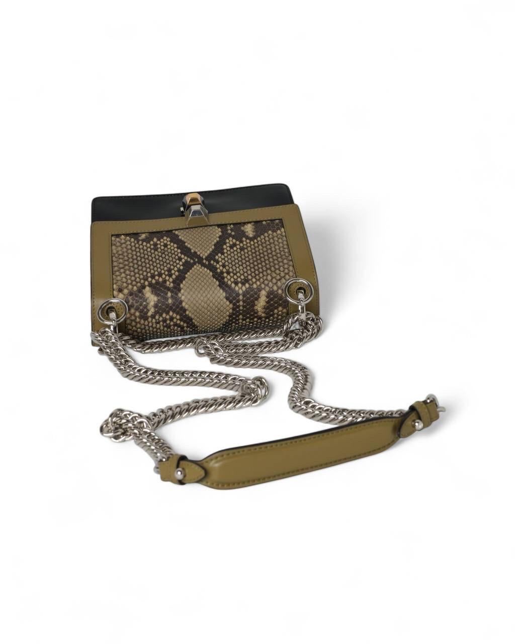 Borsa A Tracolla Fendi Kan I Small Tricolor Nera For Sale 4
