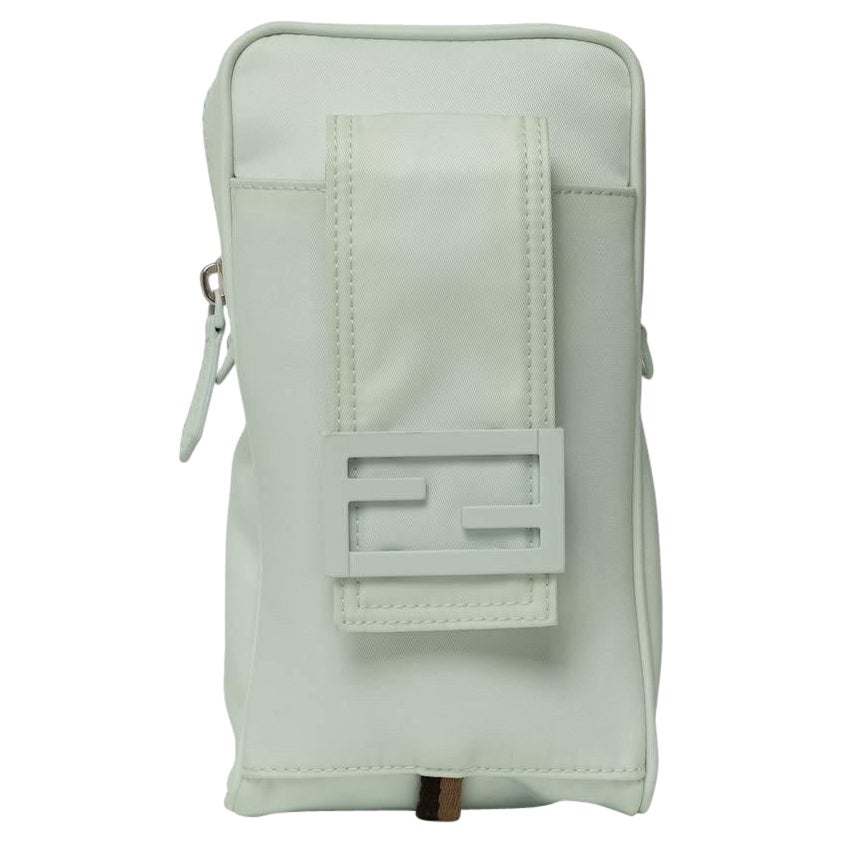 Borsa a Tracolla Fendi Portacellulare Nylon FF Azzurro, Borsa a Tracolla
