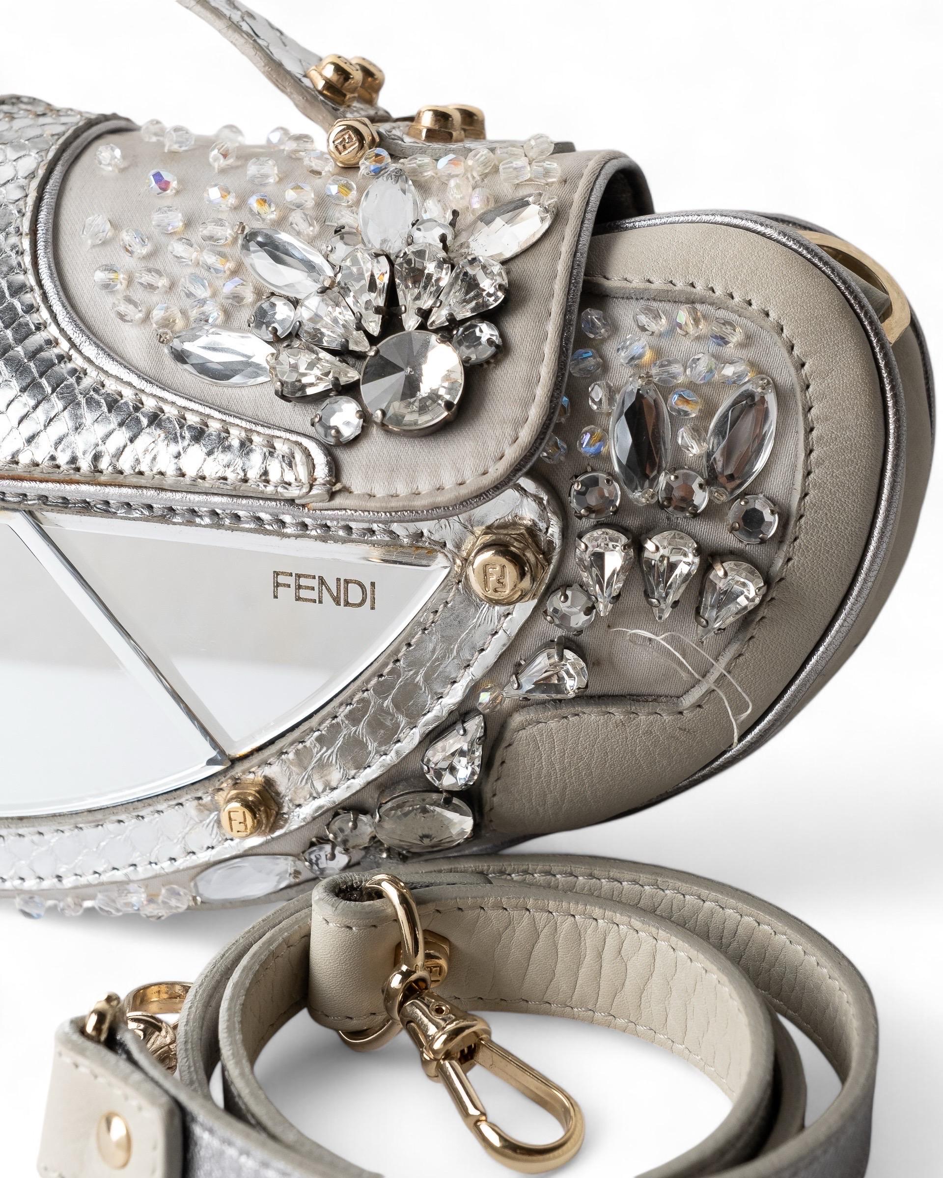Borsa A Tracolla Fendi Vanity Mirror Silver For Sale 9