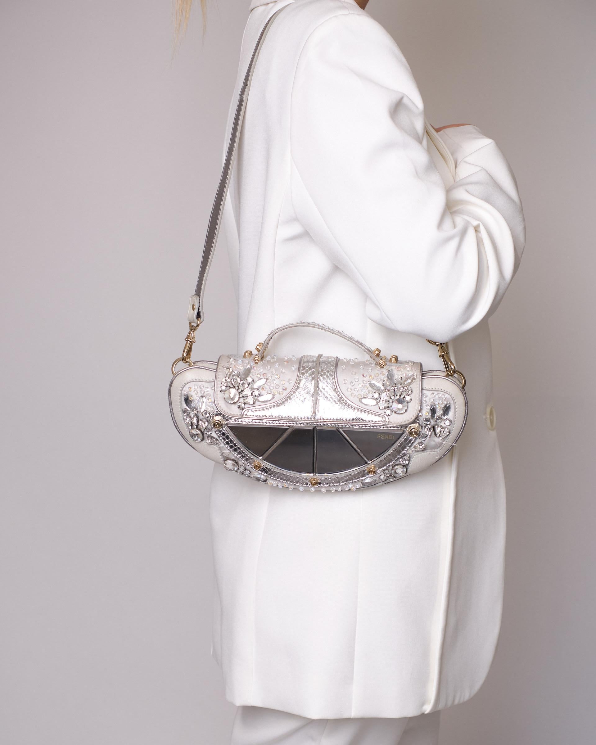 Borsa A Tracolla Fendi Vanity Mirror Silver For Sale 15