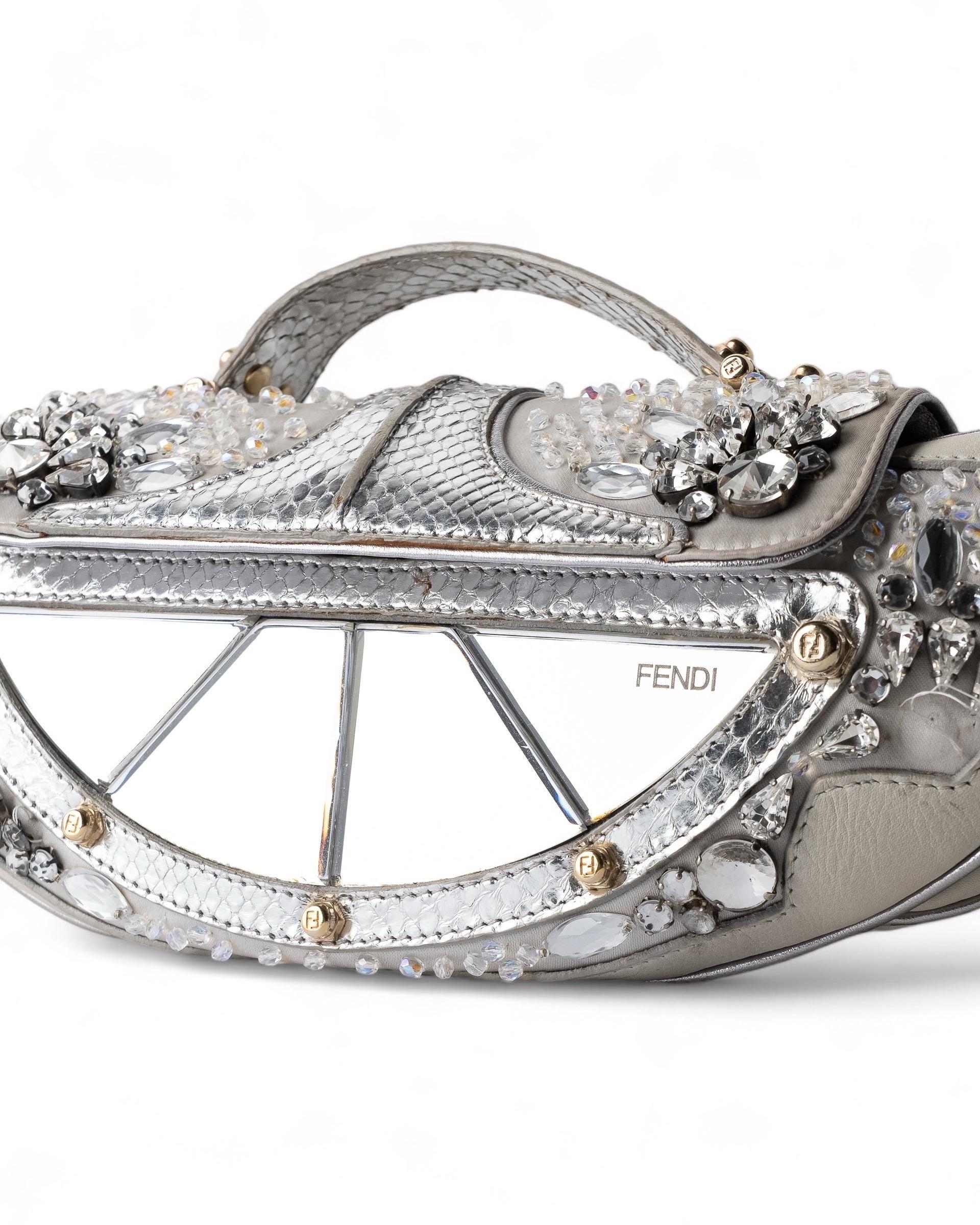 Women's Borsa A Tracolla Fendi Vanity Mirror Silver For Sale