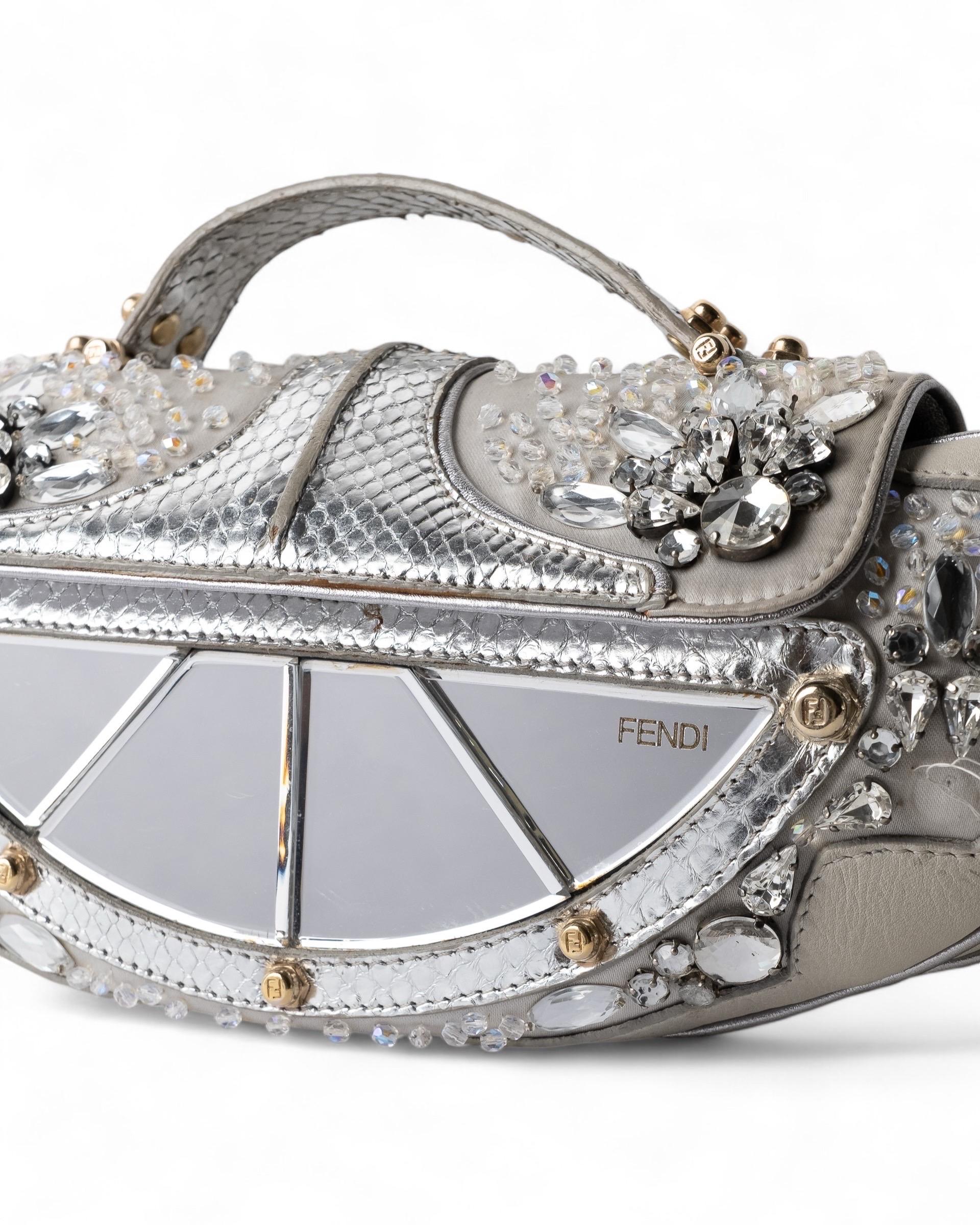 Borsa A Tracolla Fendi Vanity Mirror Silver For Sale 2