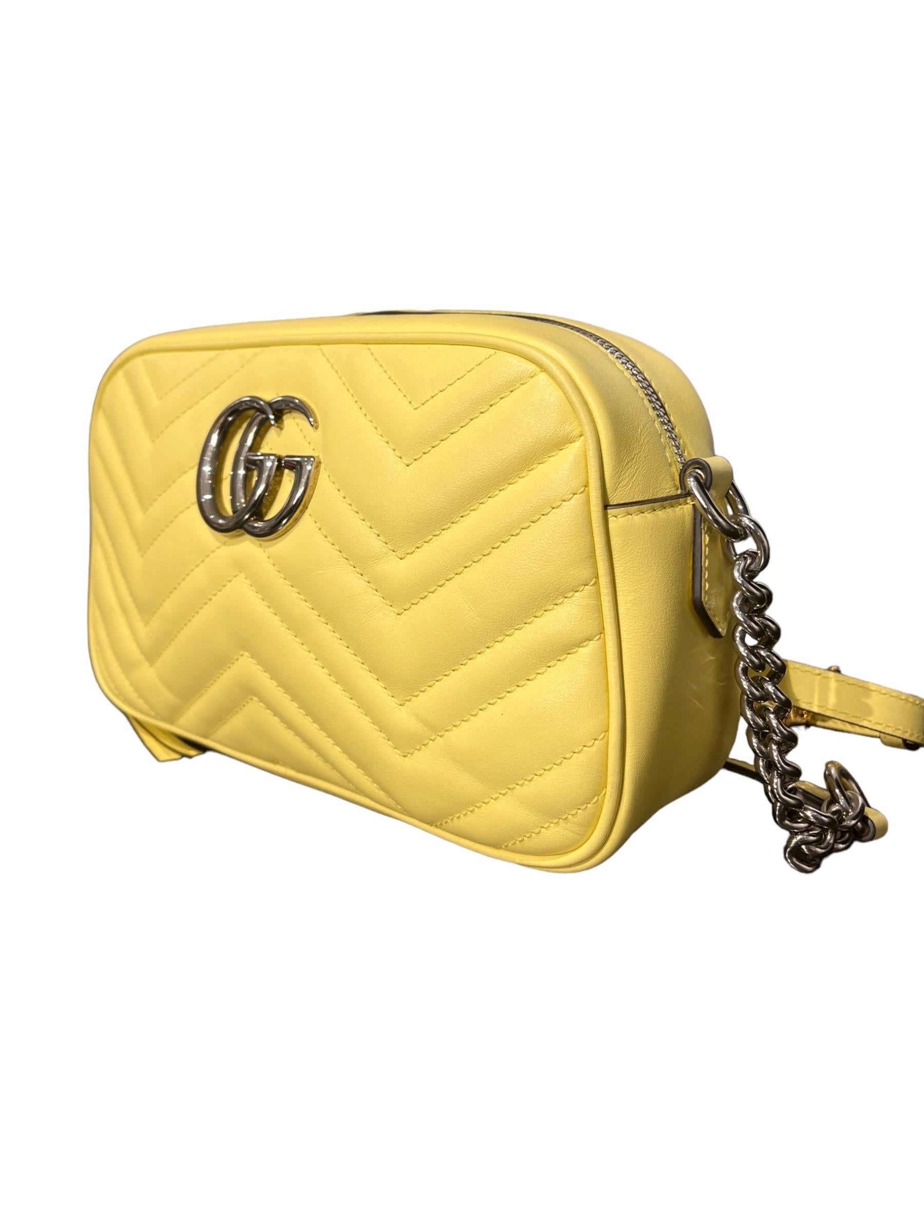 Women's Borsa a Tracolla Gucci Camera Bag Marmont Giallo Pastel