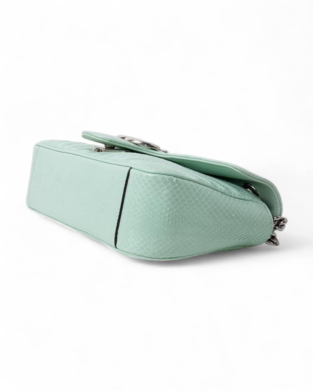 Borsa a Tracolla Gucci GG Marmont Pitone Vernice Tiffany 6