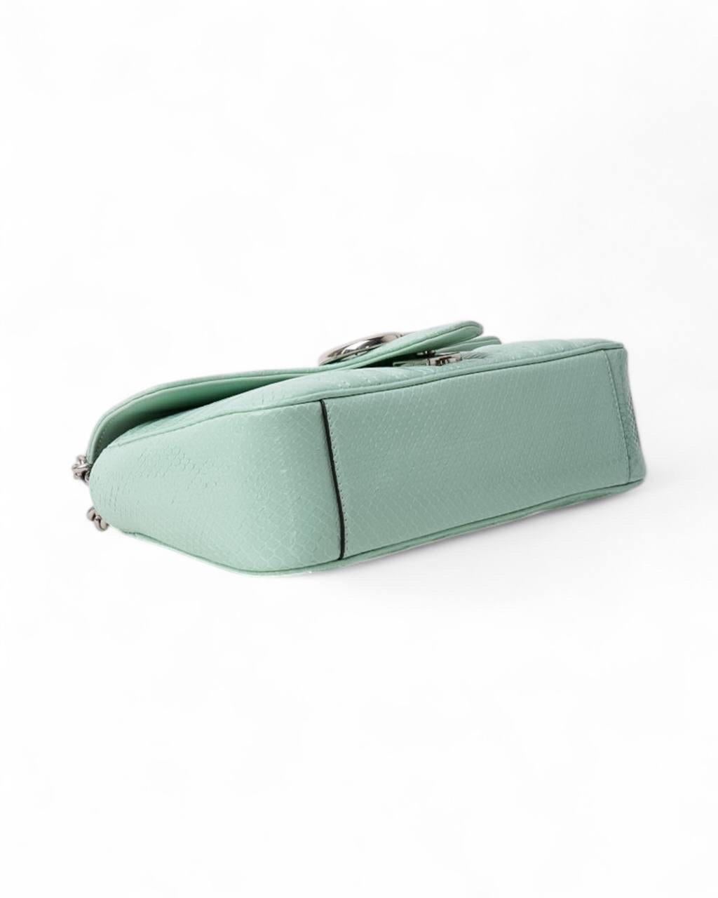 Borsa a Tracolla Gucci GG Marmont Pitone Vernice Tiffany 7