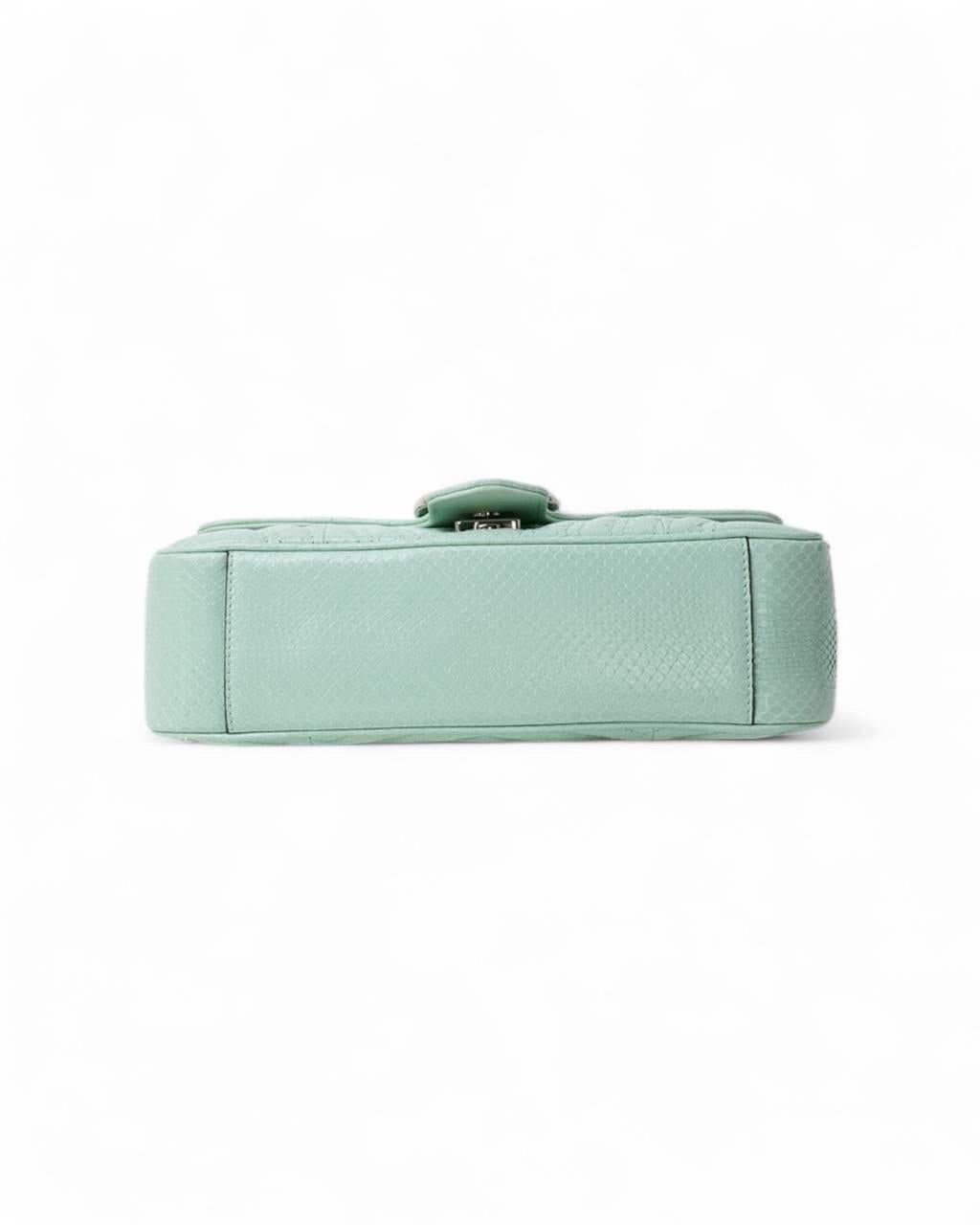 Borsa a Tracolla Gucci GG Marmont Pitone Vernice Tiffany 8
