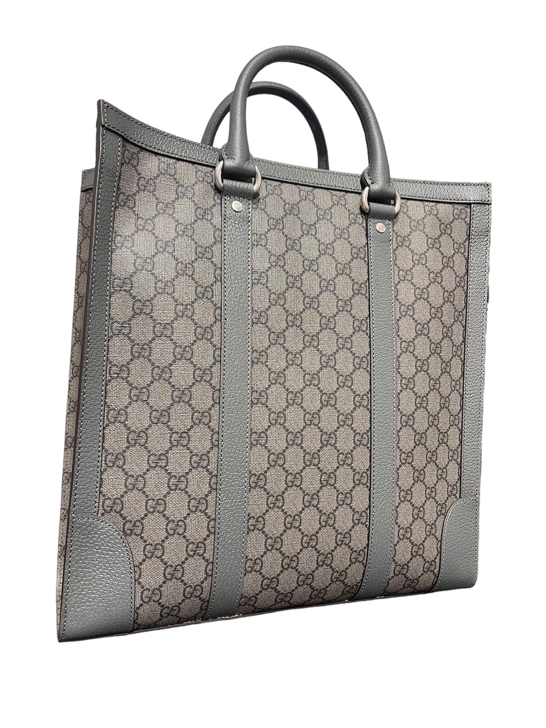 Borsa a Tracolla Gucci Shopping Ophidia GG Supreme Grigia 2