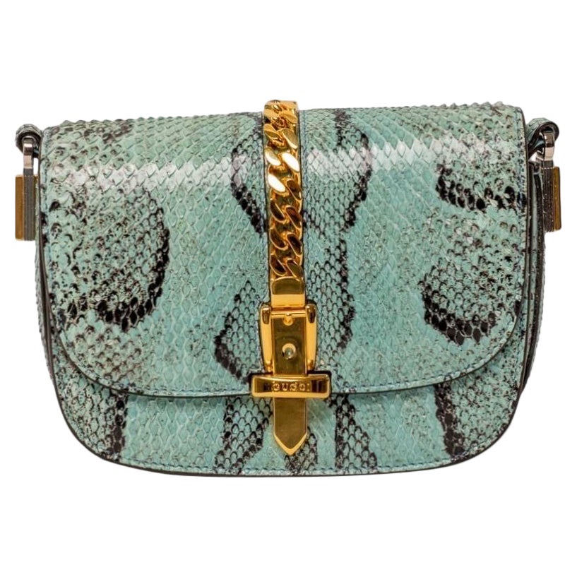 Borsa a Tracolla Gucci Sylvie 1969 Mini Celeste