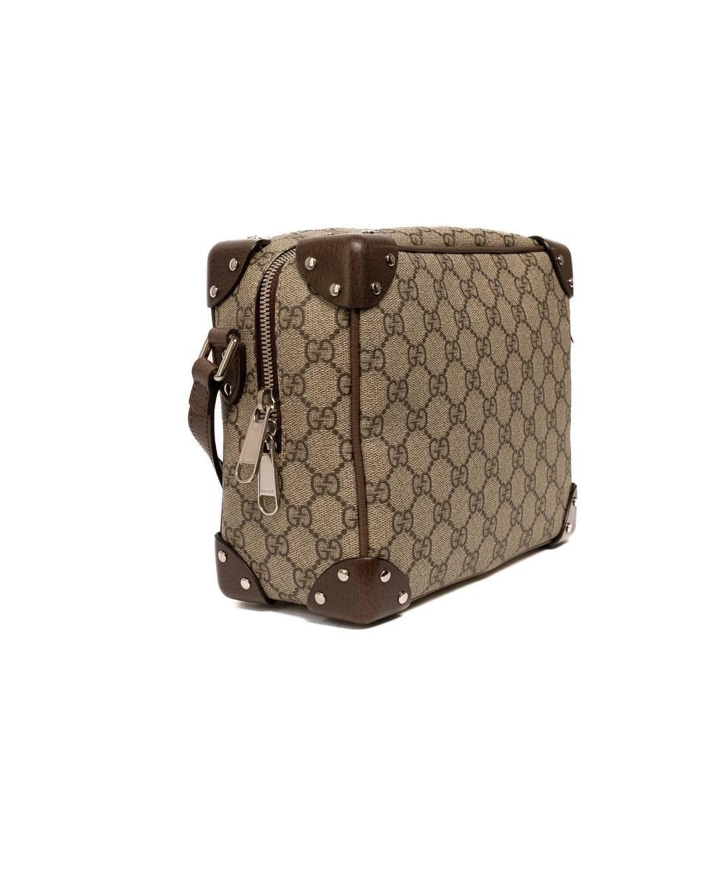 Brown Borsa a Tracolla Gucci Trunk GG Supreme Marrone