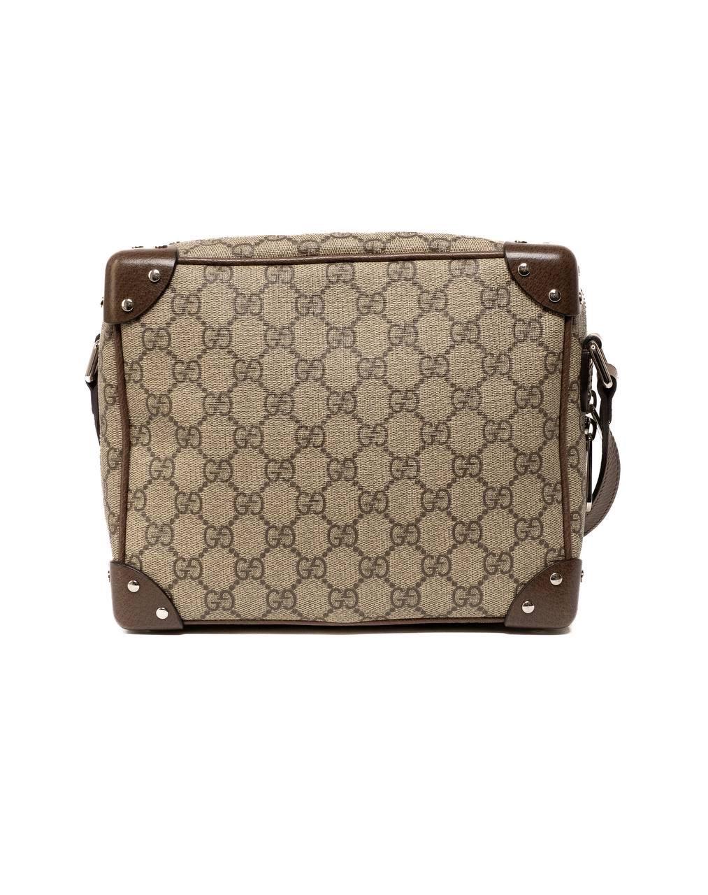 Women's Borsa a Tracolla Gucci Trunk GG Supreme Marrone