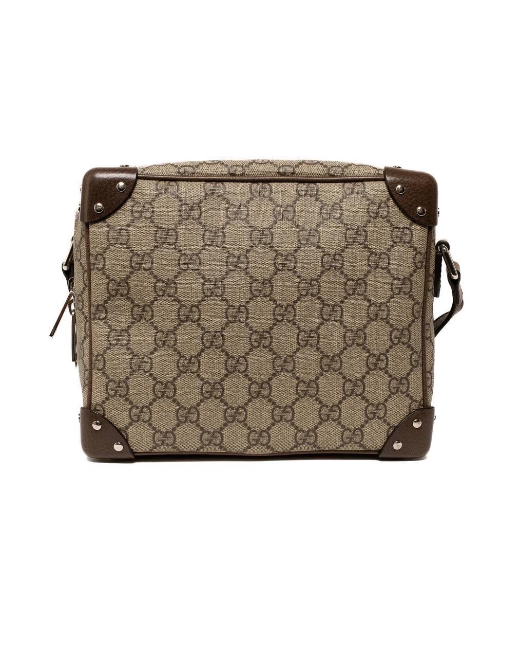 Borsa a Tracolla Gucci Trunk GG Supreme Marrone 3