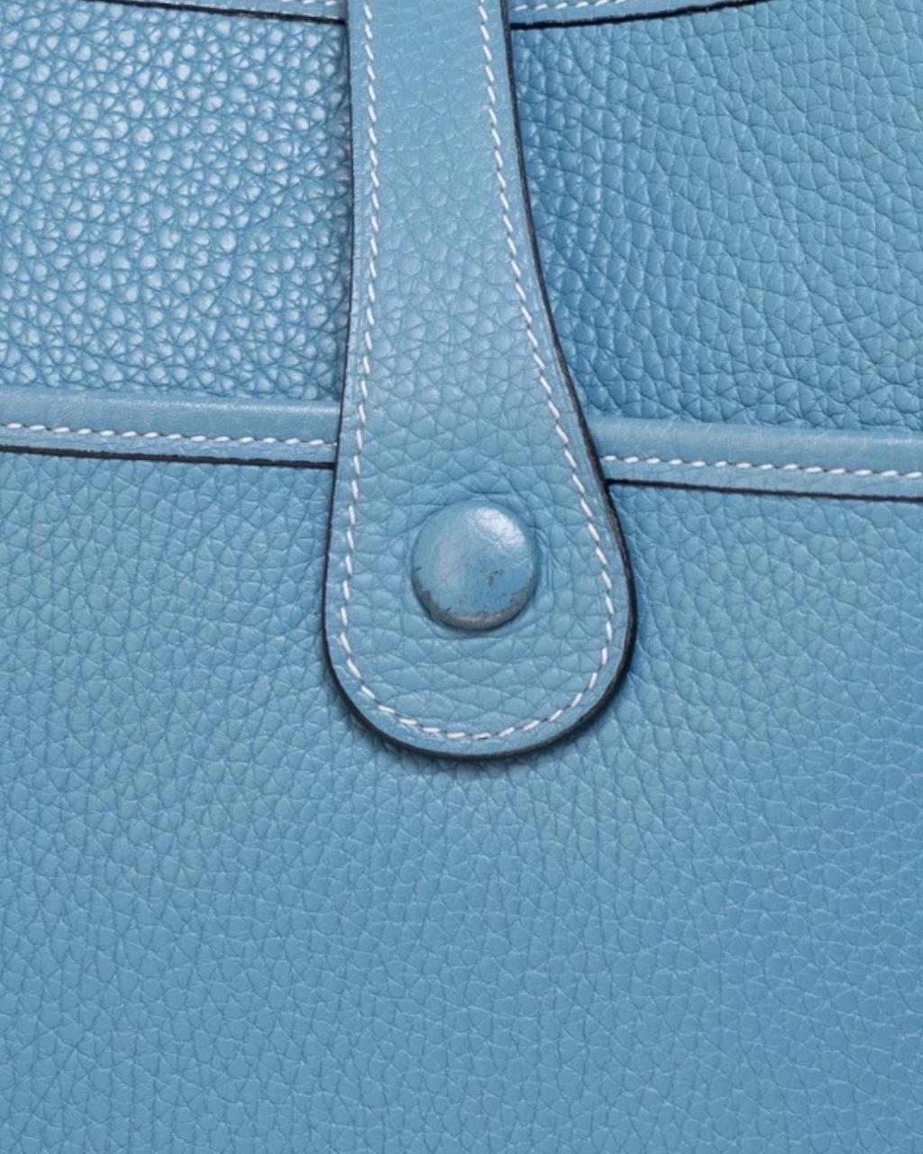 Borsa A Tracolla Hermès Evelyne 29 Togo Bleu Jean 5