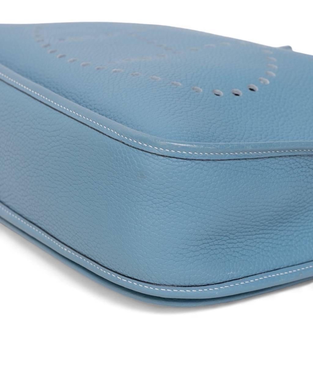 Borsa A Tracolla Hermès Evelyne 29 Togo Bleu Jean 4