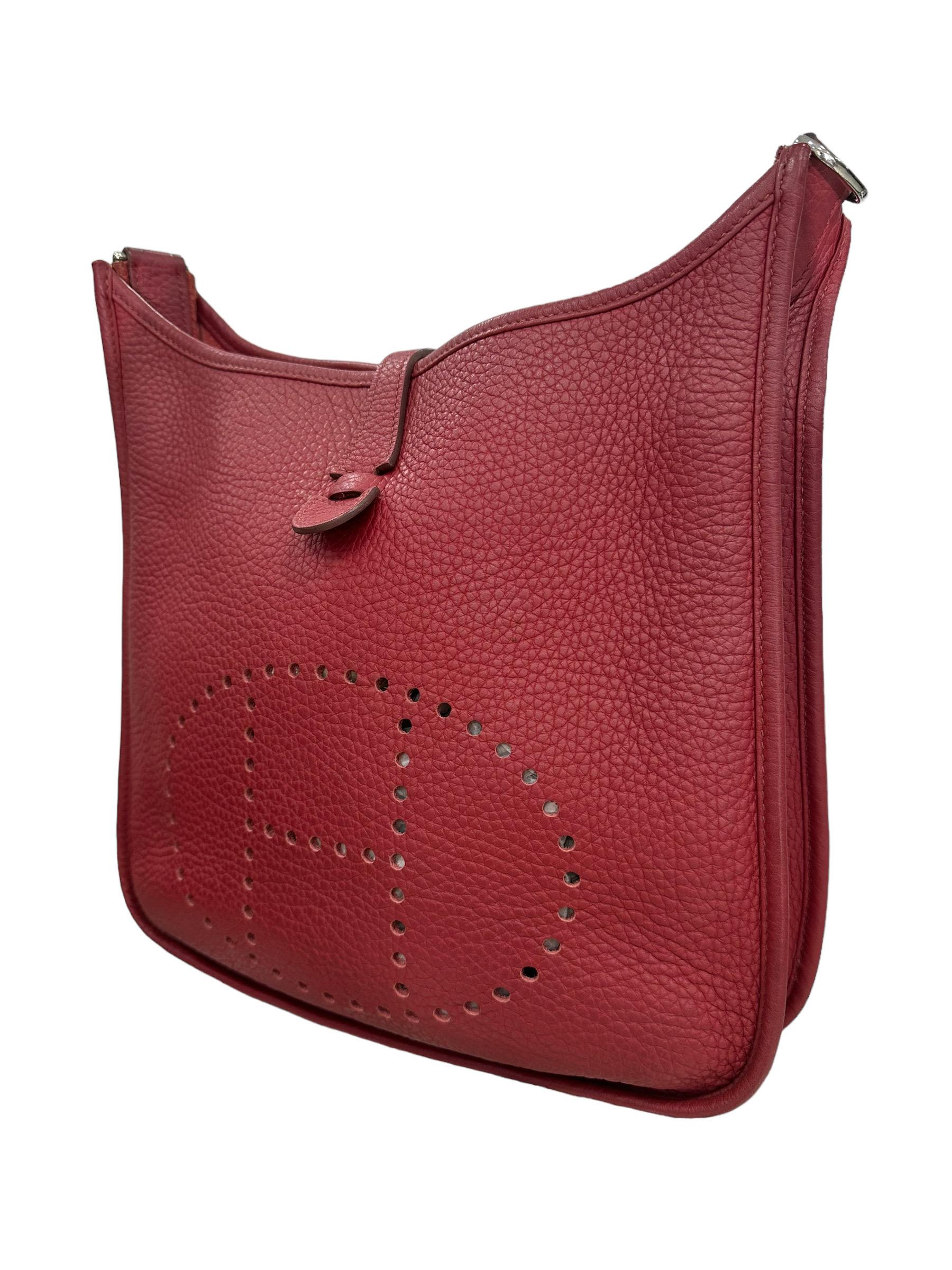 Brown Borsa A Tracolla Hermès Evelyne PM Clemence Rouge H 2014