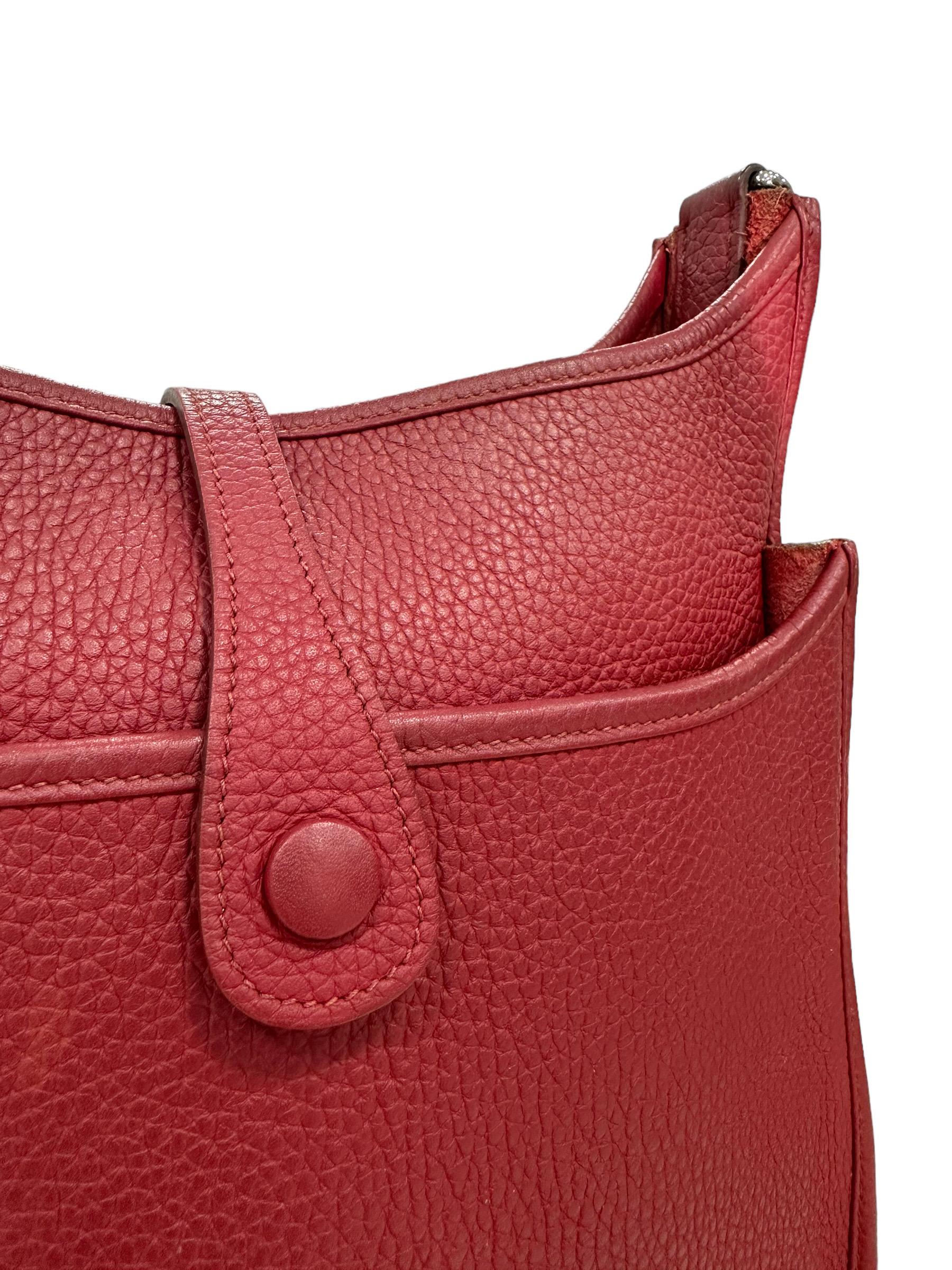 Borsa A Tracolla Hermès Evelyne PM Clemence Rouge H 2014 In Good Condition In Torre Del Greco, IT