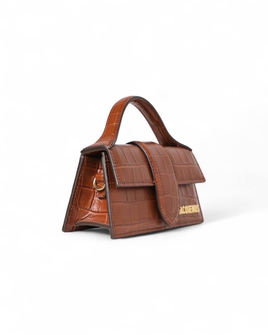 Borsa a Tracolla Jacquemus Le Bambino Mini Cocco Marrone In Good Condition In Torre Del Greco, IT