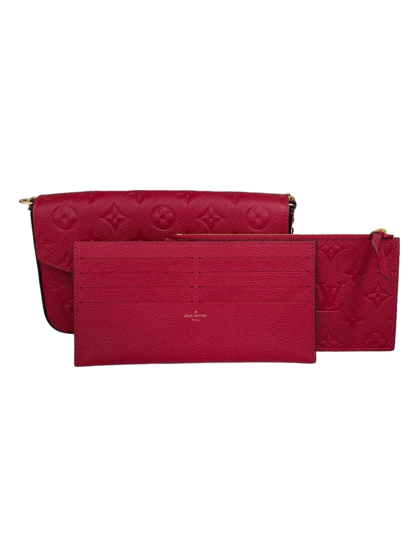 Borsa A Tracolla Louis Vuitton Pochette Fèlicie Empreinte Rossa For Sale 8