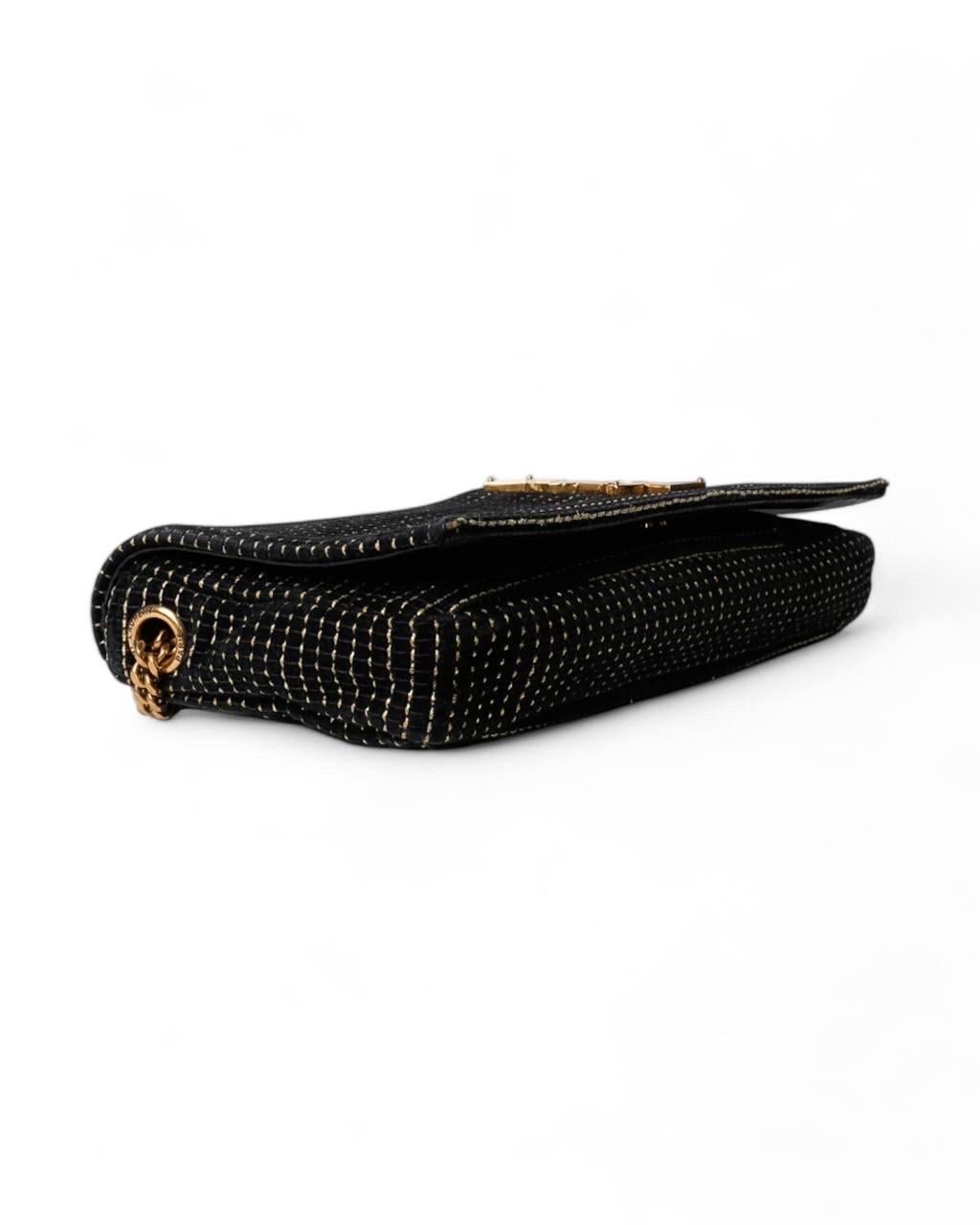 Borsa a Tracolla Saint Laurent Kate 99 Shoulder Velluto Nero 8