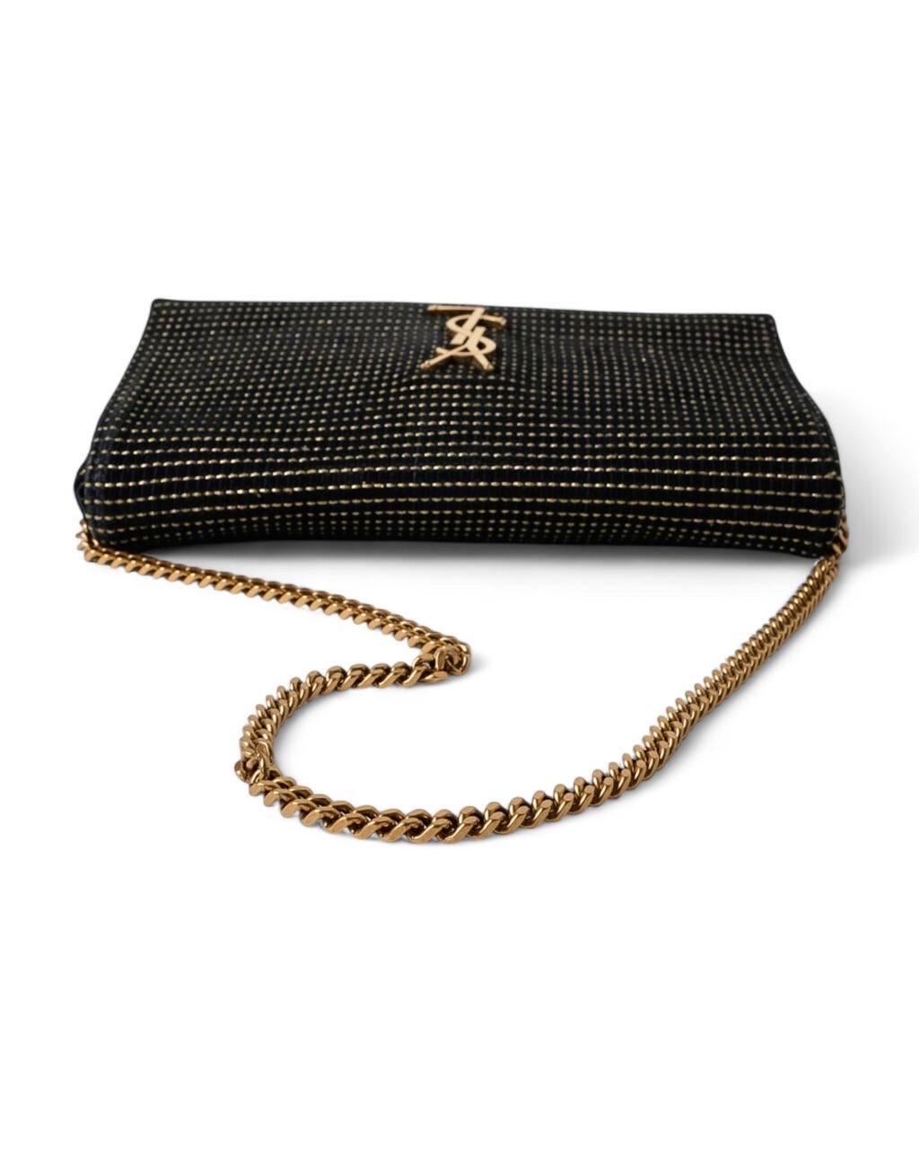 Borsa a Tracolla Saint Laurent Kate 99 Shoulder Velluto Nero 10