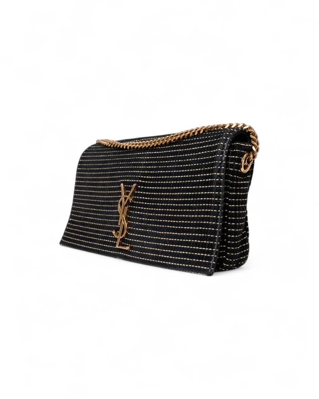 Black Borsa a Tracolla Saint Laurent Kate 99 Shoulder Velluto Nero