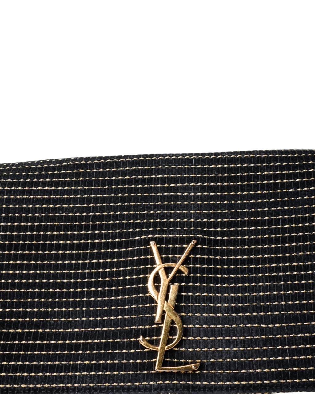 Borsa a Tracolla Saint Laurent Kate 99 Shoulder Velluto Nero In Good Condition In Torre Del Greco, IT