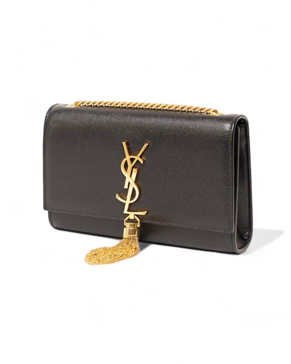 Borsa a Tracolla Saint Laurent Kate Small Granulata Nera In Excellent Condition In Torre Del Greco, IT