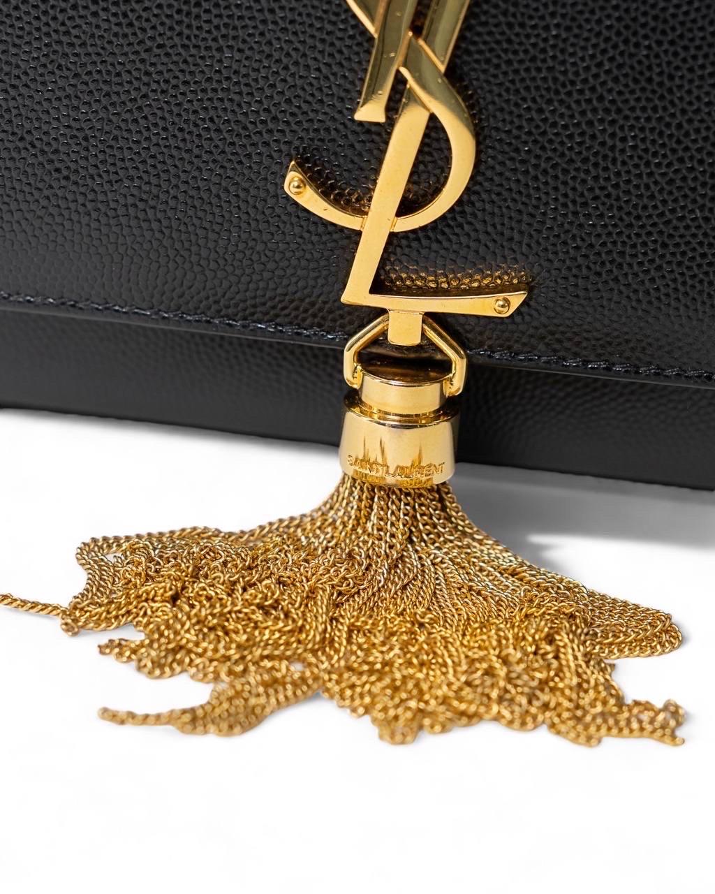 Borsa a Tracolla Saint Laurent Kate Small Granulata Nera 2