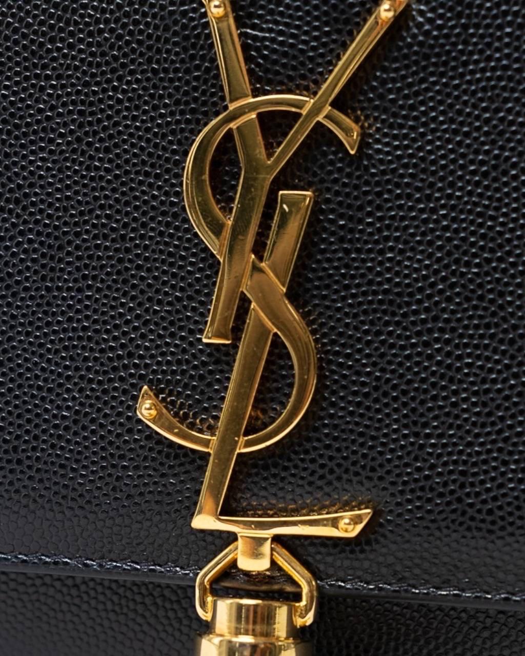 Borsa a Tracolla Saint Laurent Kate Small Granulata Nera 4
