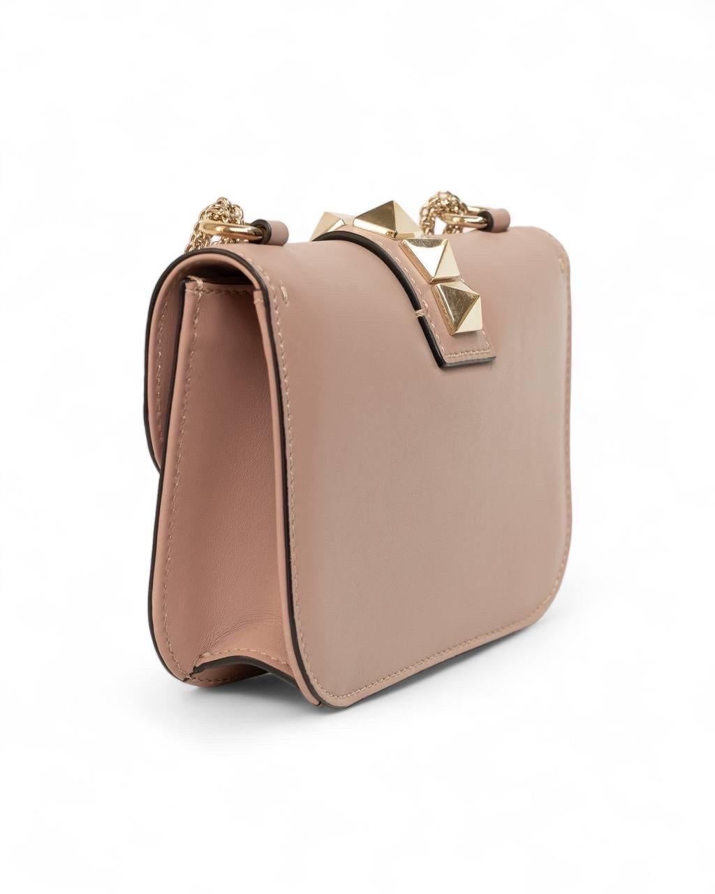 Women's Borsa A Tracolla Valentino Glam Lock Rockstud Small Rosa For Sale
