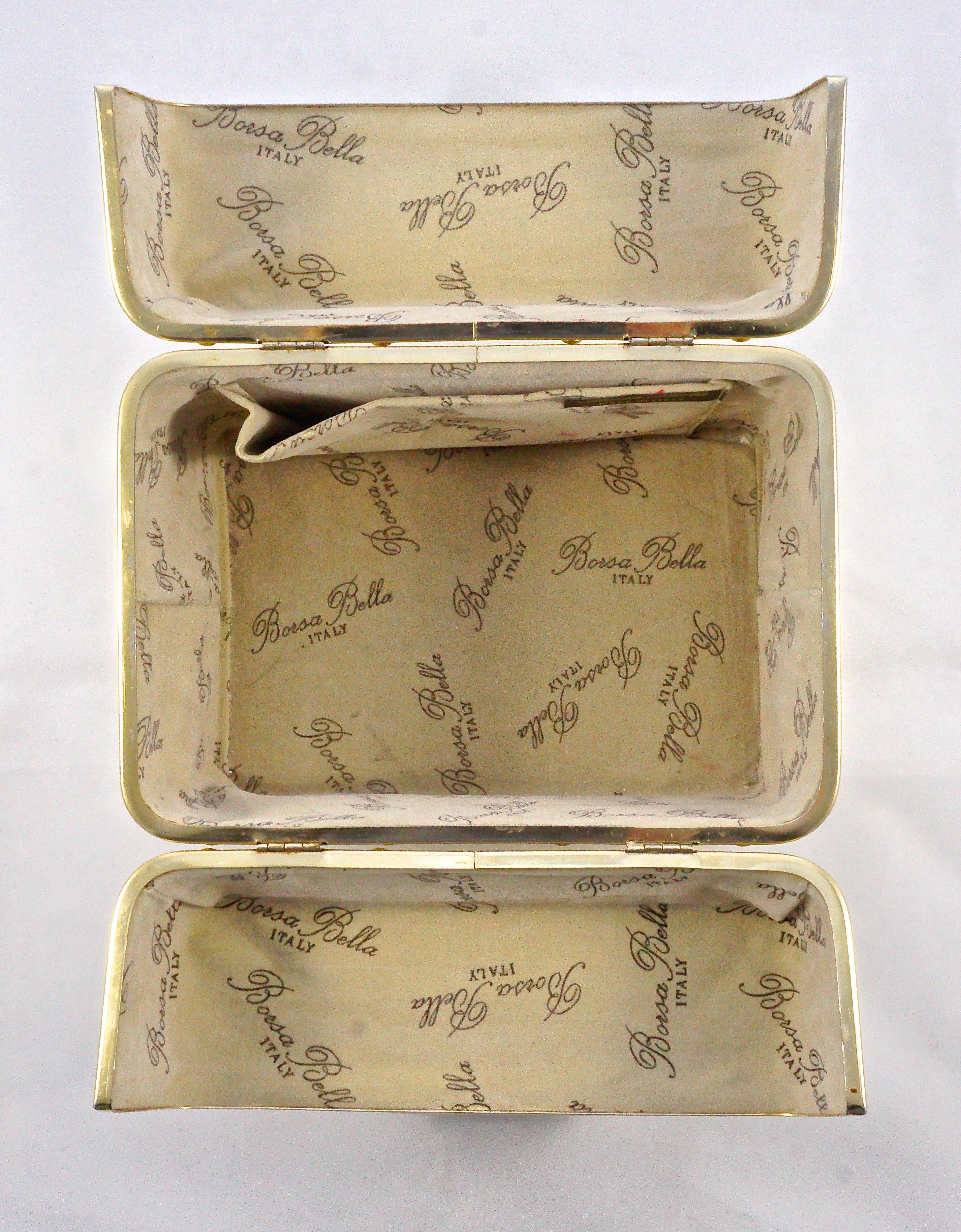 Borsa Bella Italy Cream Yellow Train Box Bag with Gold Tone Trim, circa