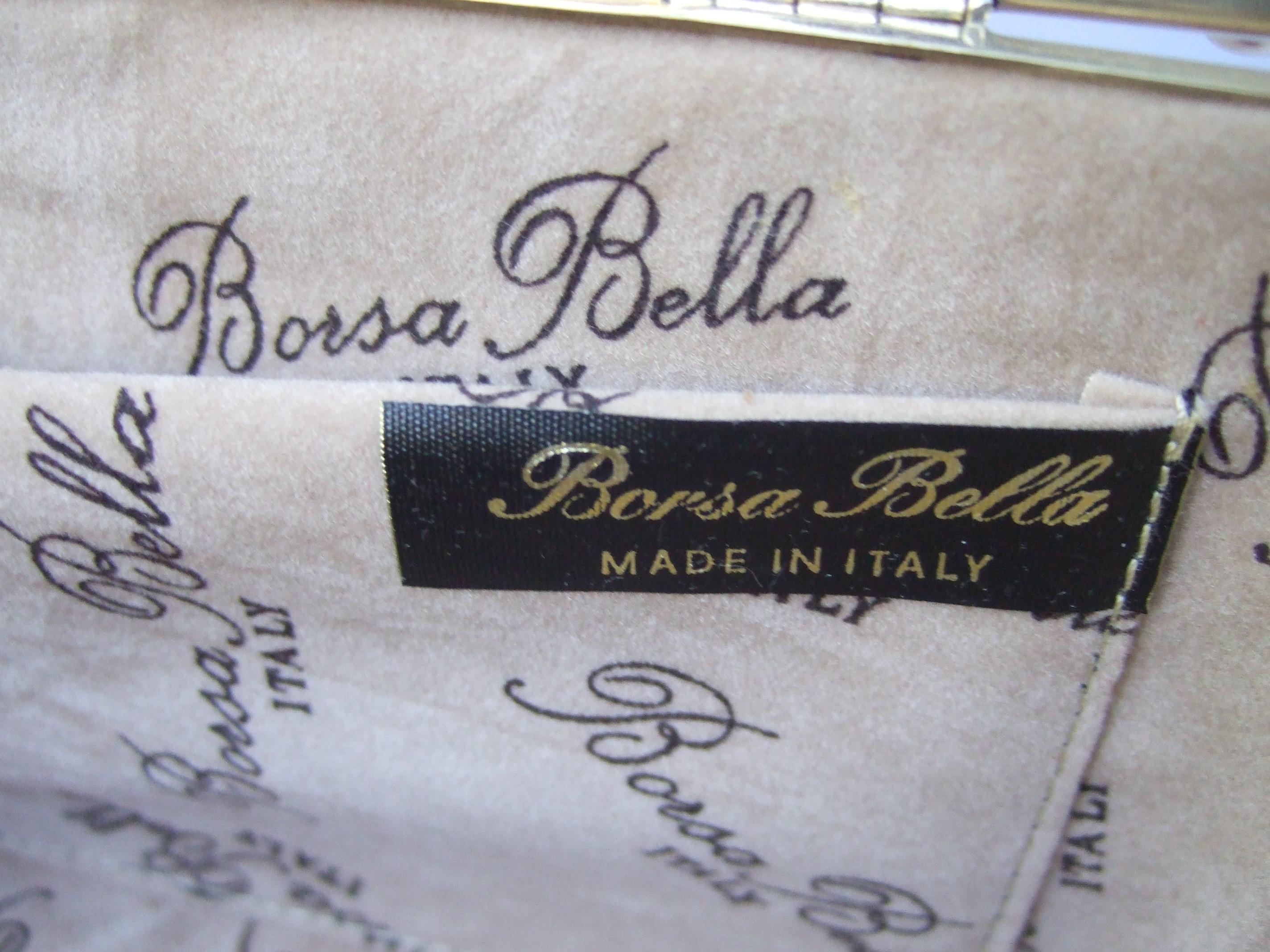 Borsa Bella Italy Embossed Scarlet Red Leather Box Purse c 1980s 12