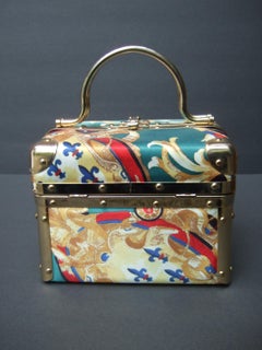 Borsa Bella Rare Italian Satin Print Box Purse c 1980