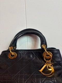Christian Dior Soft Lady Dior Shopping-Tasche, schwarz
