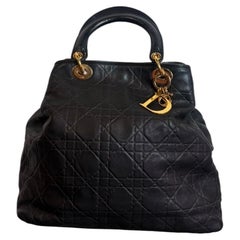 Christian Dior Soft Lady Dior Shopping-Tasche, schwarz